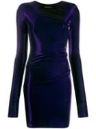 Patrizia Pepe Velvet Ruched Dress - Purple