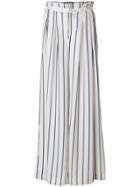 Kendall+kylie Pinstriped Wide-leg Trousers - White