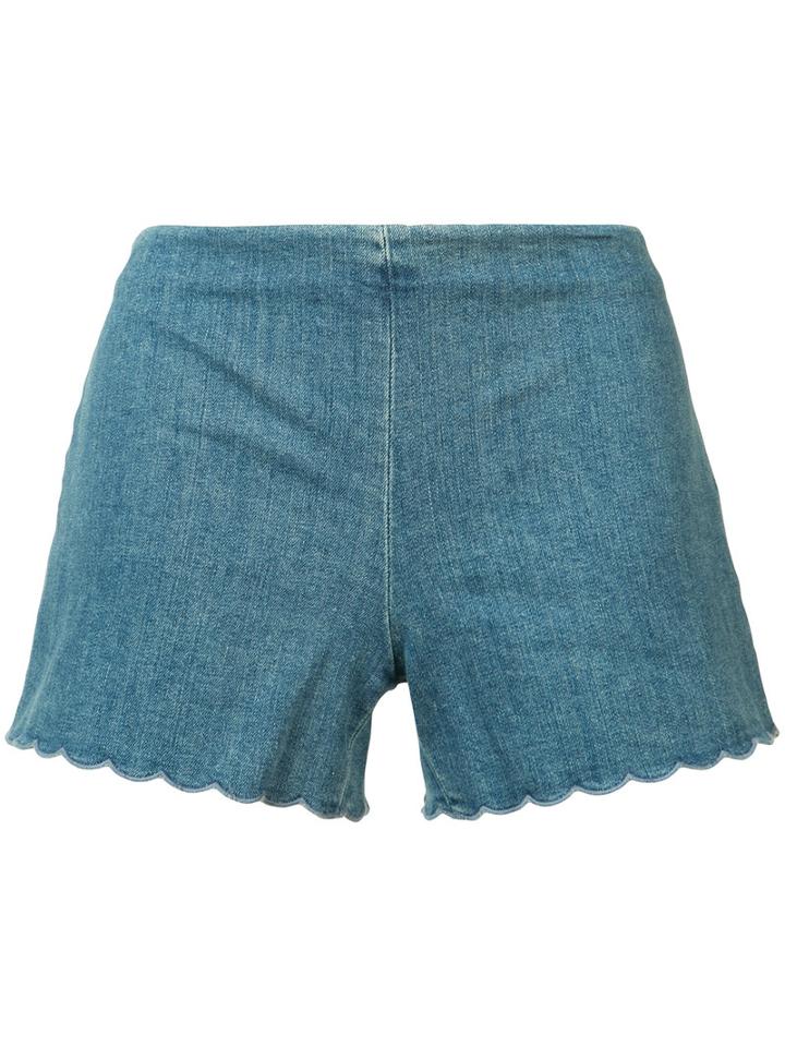 Alice+olivia Denim Shorts, Women's, Size: 2, Blue, Cotton/spandex/elastane