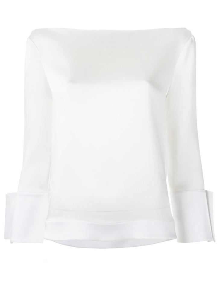 Gloria Coelho Off Shoulder Blouse, Women's, Size: G, White, Acetate/polyester