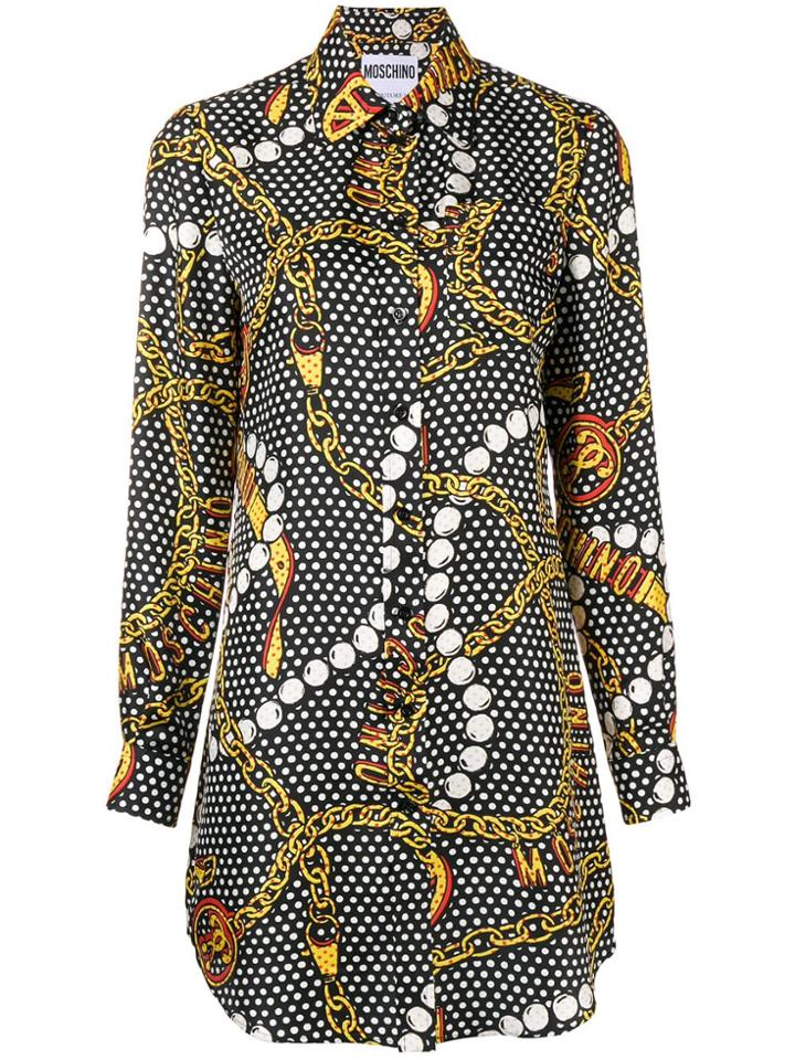 Moschino Jewellery Print Shirt Dress - Black