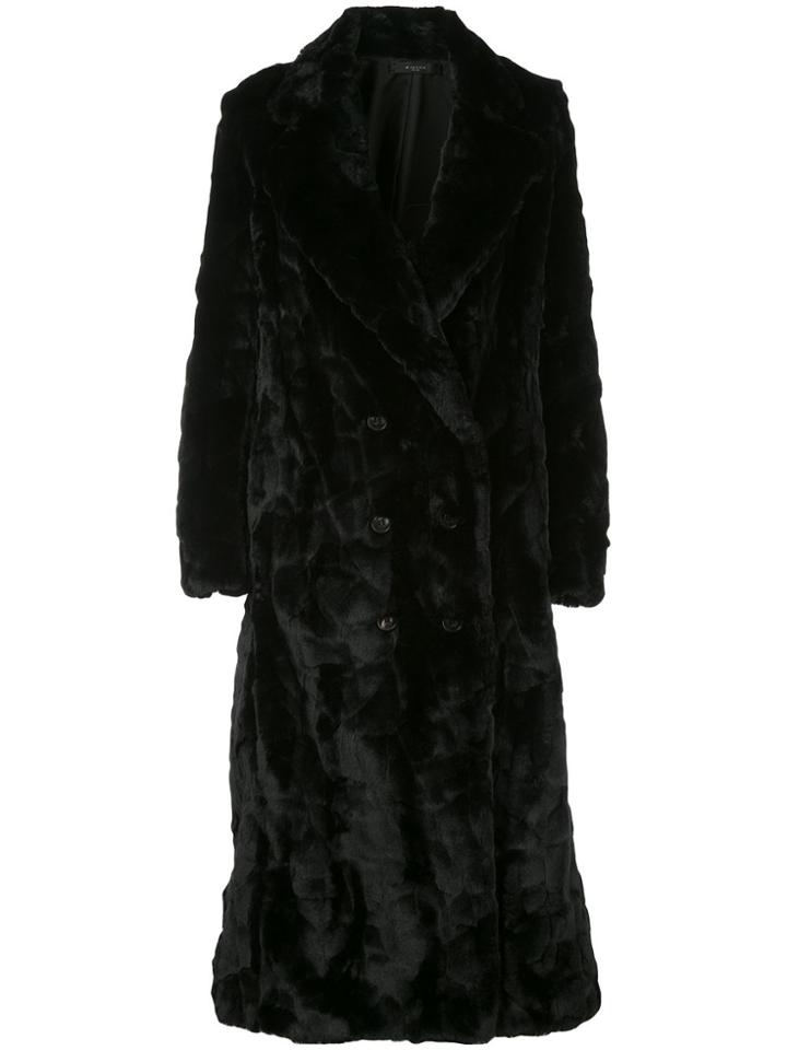 Amiri Faux Fur Double-breasted Coat - Black