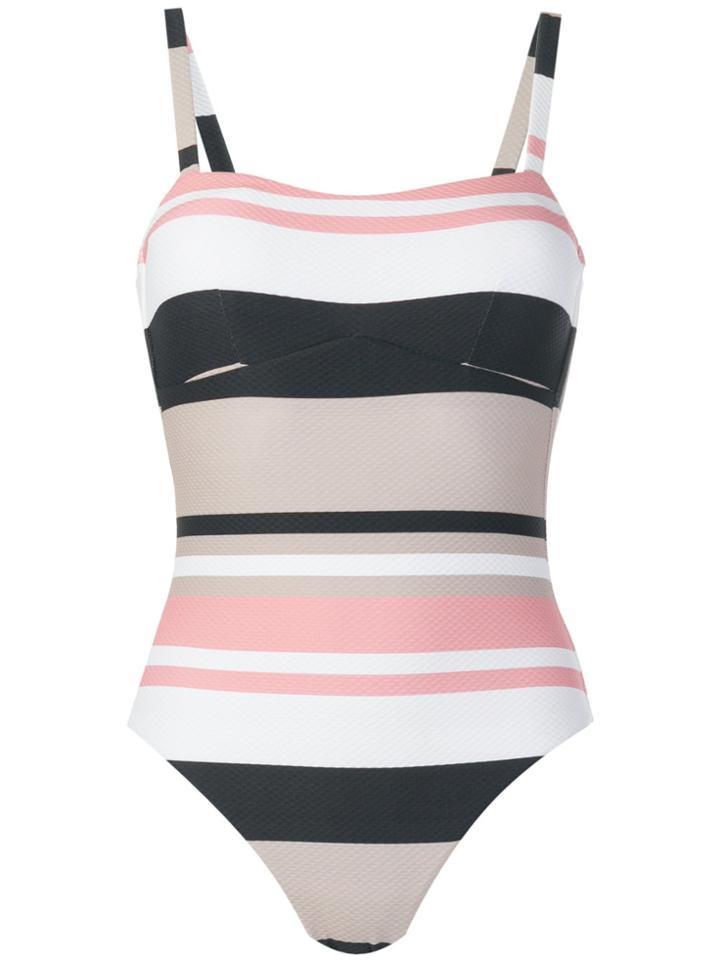 Asceno Natural Bold Stripe Swimsuit - Multicolour