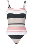 Asceno Natural Bold Stripe Swimsuit - Multicolour