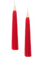 Eddie Borgo Long Tassel Earrings - Red