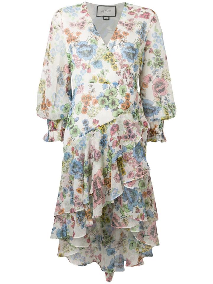 Alexis Floral Print Wrap Dress - Neutrals