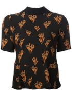 A.l.c. Floral Print Blouse, Women's, Size: 4, Black, Silk