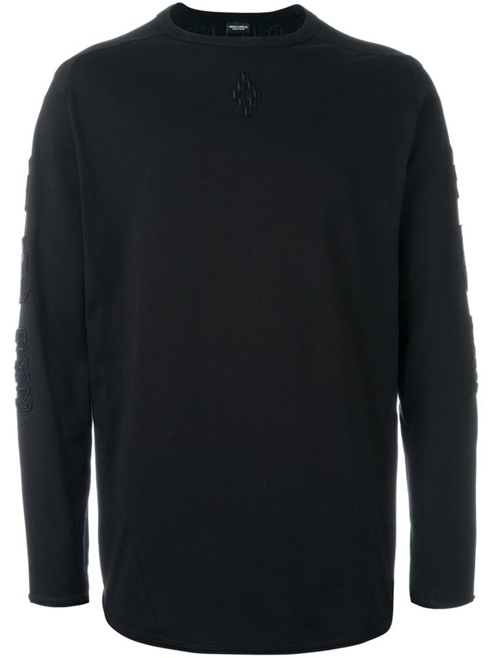 Marcelo Burlon County Of Milan Embroidered Logo T-shirt, Men's, Size: Small, Black, Cotton/viscose