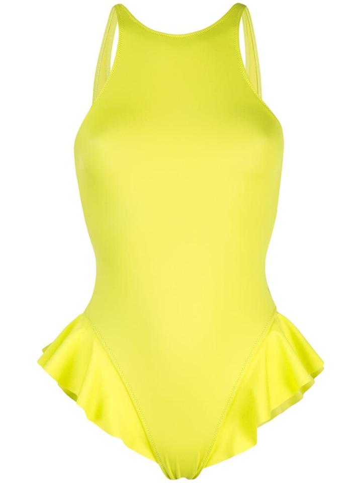 Fantabody Erika Ruffle Trimmed Swimsuit - Green