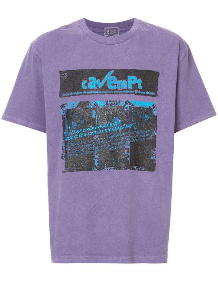 Cav Empt Logo Print T-shirt - Pink & Purple
