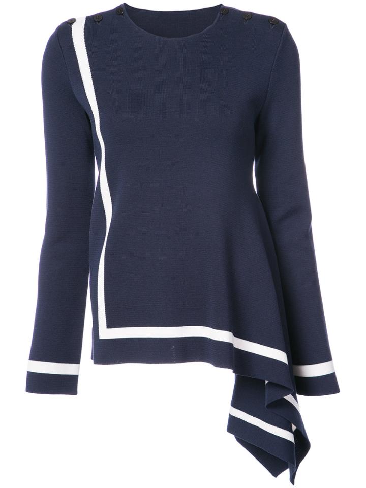 Oscar De La Renta Asymmetric Pullover - Blue