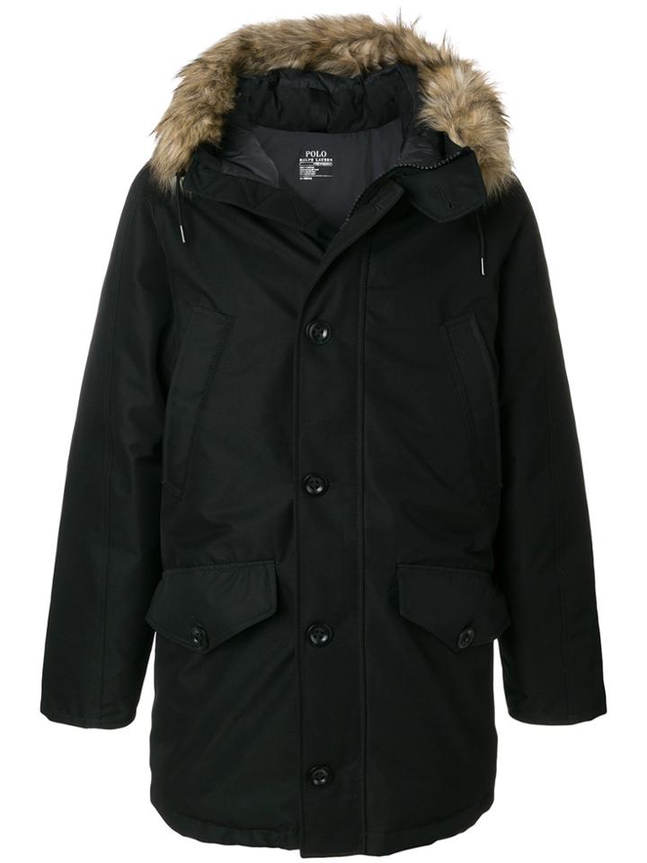 Polo Ralph Lauren Faux Fur Trimmed Down Parka - Black