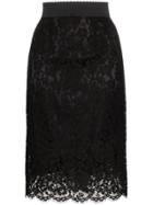 Dolce & Gabbana Lace Midi Pencil Skirt - Black