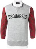Dsquared2 Logo Sweatshirt Detail Polo Shirt - Grey