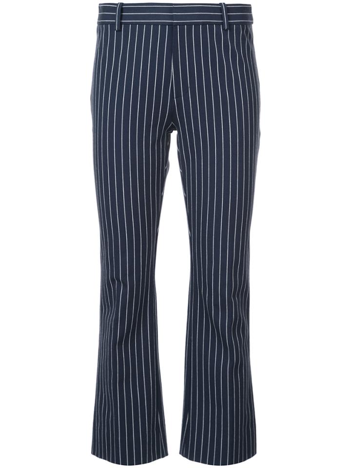Derek Lam 10 Crosby Cropped Striped Trousers - Blue
