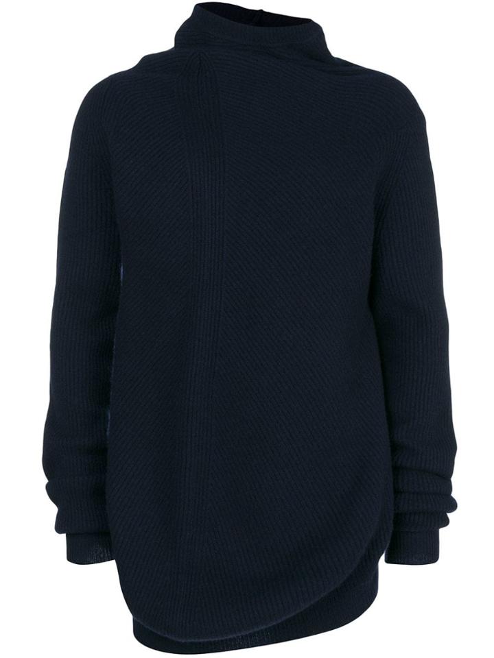 Jil Sander Oversized Asymmetric Sweater - Blue