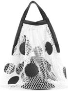 Maison Margiela Polka Dotted Mesh Tote Bag - White