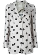 Alberto Biani Polka Dot Print Blazer, Women's, Size: 42, Grey, Silk/acetate/viscose
