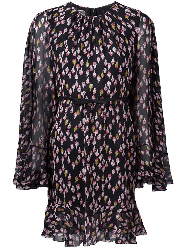 Giambattista Valli - Floral Print Sheer Dress - Women - Silk/viscose/cotton - 42, Black, Silk/viscose/cotton