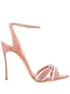 Casadei Knot Front Heeled Sandals - Pink