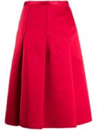 Nº21 A-line Pleated Skirt - Red