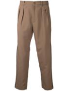 En Route - Pleat Detail Trousers - Men - Polyester - 2, Brown, Polyester