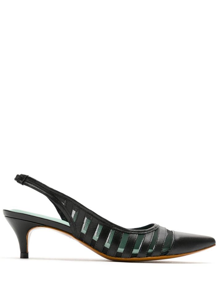 Blue Bird Shoes Giobbi Panelled Slingback Pumps - Black