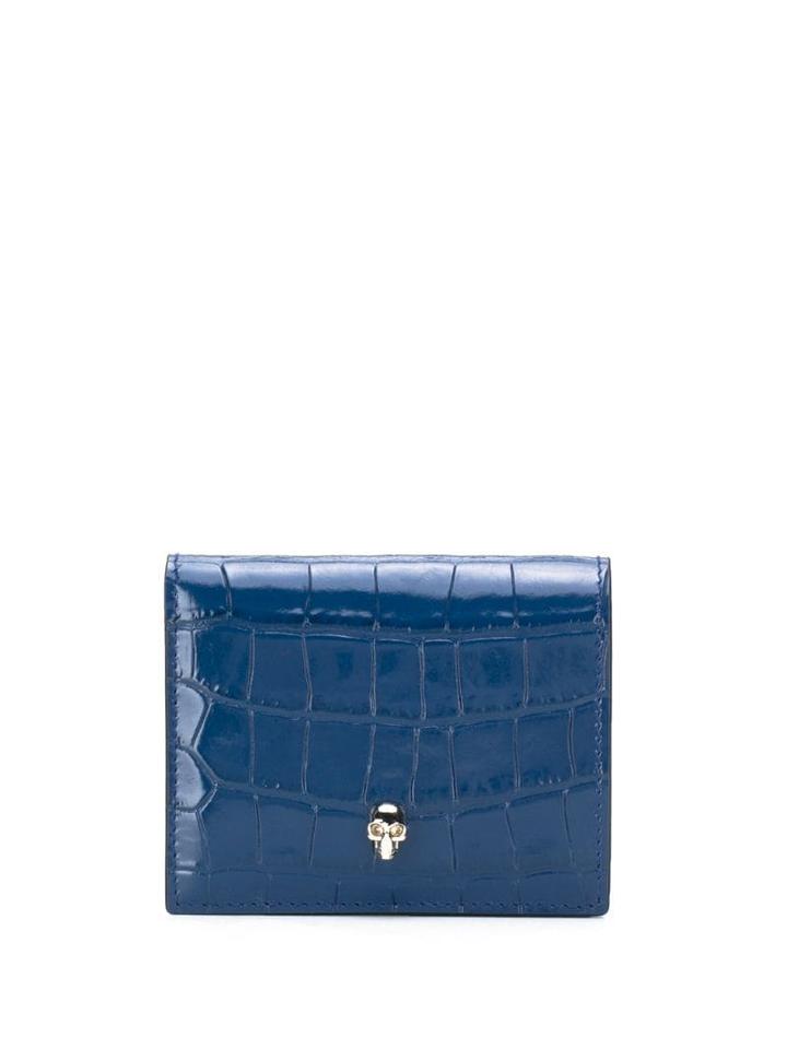 Alexander Mcqueen Skull Motif Wallet - Blue