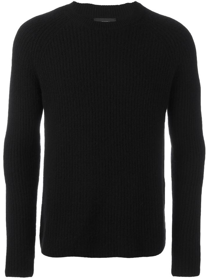 Joseph Ribbed Jumper, Men's, Size: Medium, Black, Cashmere