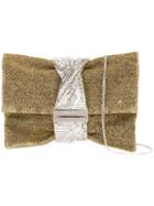 Jimmy Choo Chandra Clutch, Women's, Grey, Metal (other)/metallized Polyester