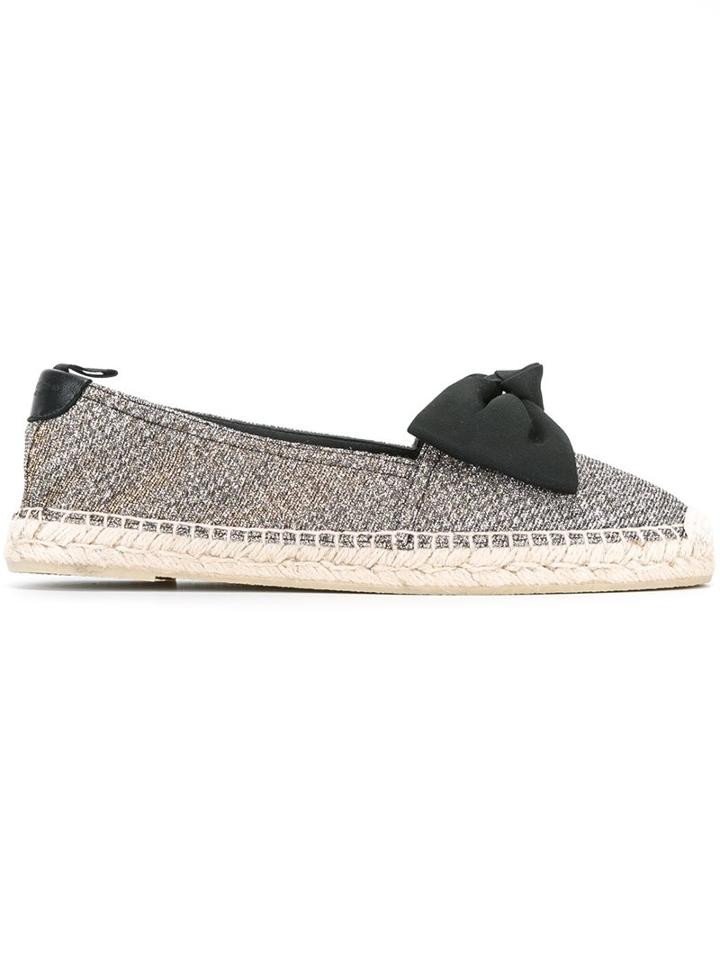 Saint Laurent Bow Detail Metallic Espadrilles