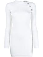 Balmain Knitted Bodycon Dress - White