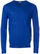 John Galliano Branded V-neck Jumper - Black