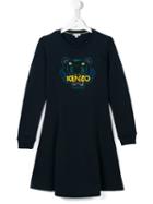 Kenzo Kids 'tiger' Sweatshirt Dress, Girl's, Size: 14 Yrs, Blue