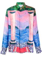 Casablanca Mixed-print Silk Shirt - Pink