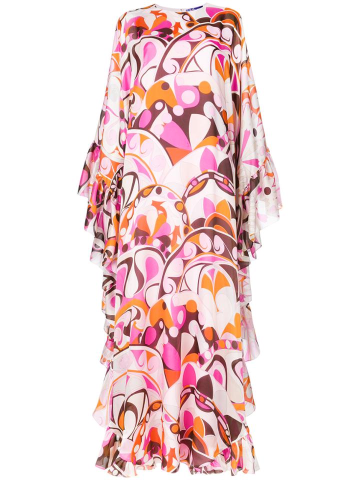 Emilio Pucci Printed Kaftan-style Gown - Pink & Purple