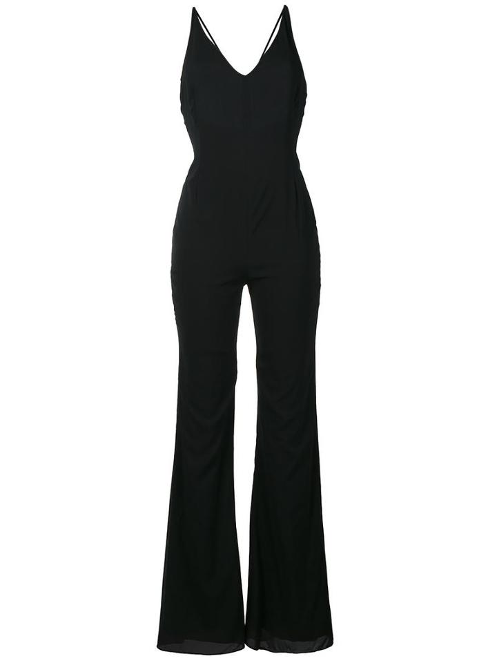 Haney Gloria Fitted Jumpsuit, Women's, Size: 10, Black, Silk/spandex/elastane