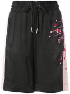 Diesel Embroidered Blossom Track Shorts - Black