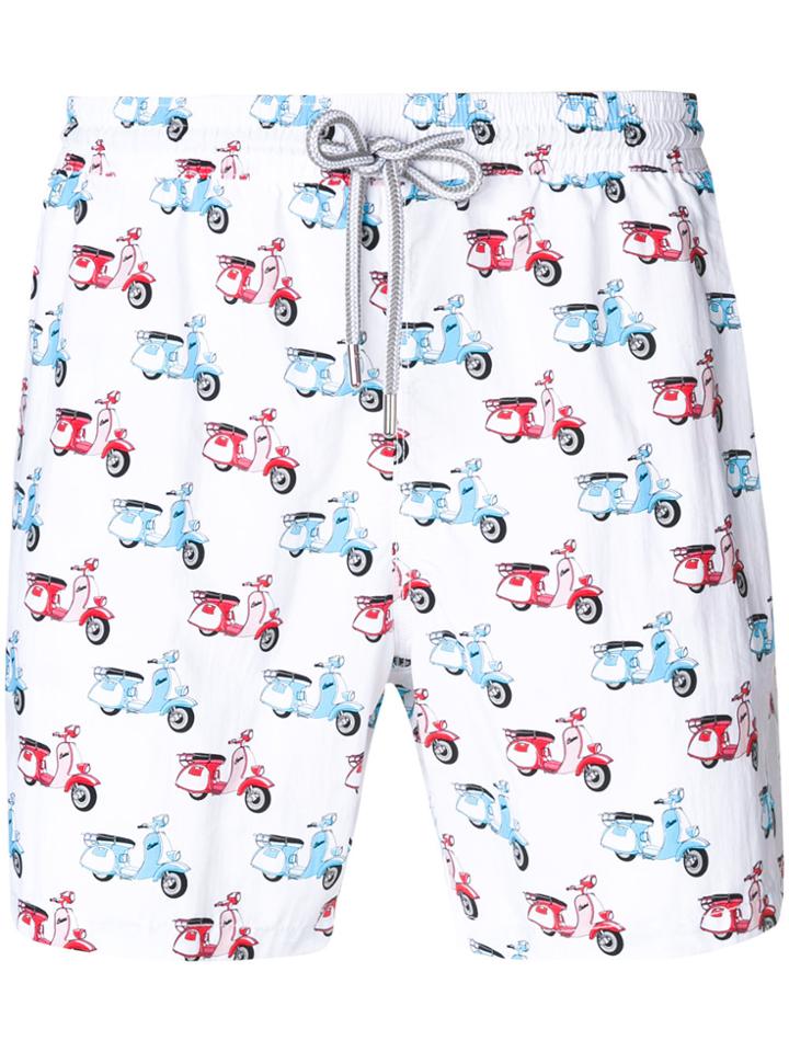Capricode Scooter Print Swim Shorts - White