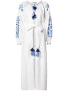March 11 Kilim Maxi Dress, Women's, Size: Medium, White, Linen/flax