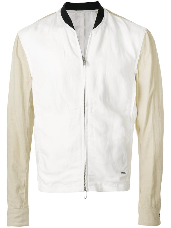 Emporio Armani Contrast Sleeve Bomber Jacket - White