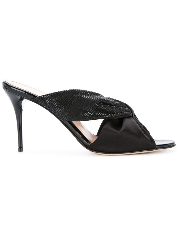Oscar De La Renta Wrap Detail Mules - Black