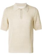 Maison Margiela Open Knit Polo Shirt - Nude & Neutrals