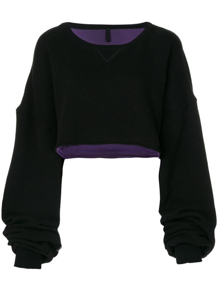 Unravel Project Cropped Sweatshirt - Black