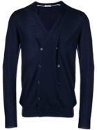 Paolo Pecora Double Breasted V-neck Cardigan - Blue