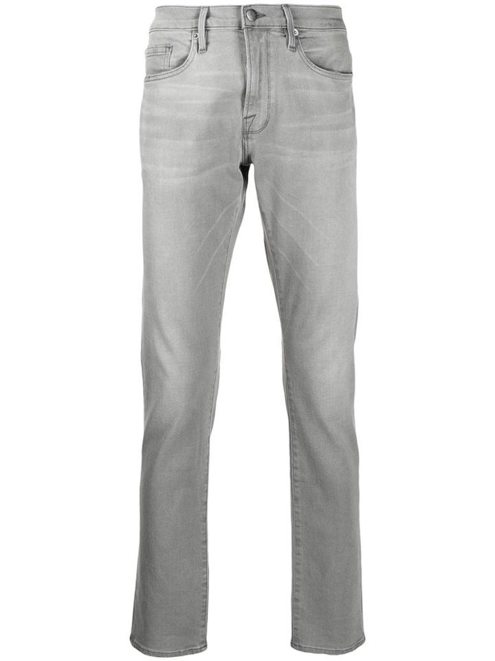 Frame Slim Fit Long Jeans - Grey