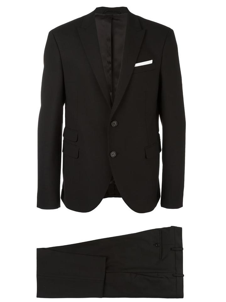 Neil Barrett Slim Fit Suit, Men's, Size: 50, Black, Polyester/spandex/elastane/viscose