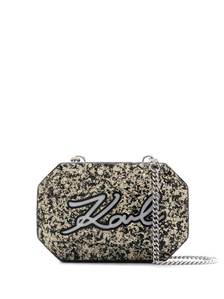 Karl Lagerfeld K/shine Minaudiere Crossbody Clutch Bag - Black