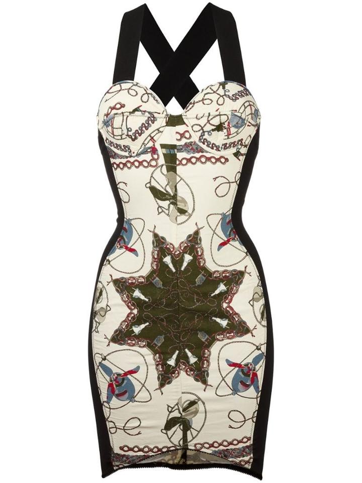 Jean Paul Gaultier Pre-owned Electrical Print Bodycon Dress - Neutrals
