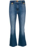 Elisabetta Franchi Cropped Flared Jeans - Blue